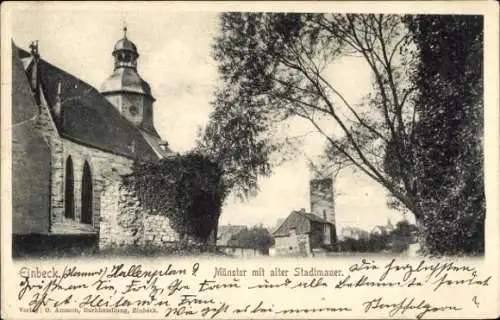 Ak Einbeck in Niedersachsen, Münster, alte Stadtmauer