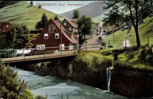 Ak Wildemann Clausthal Zellerfeld im Oberharz, Haus Sonnenglanz, Brücke