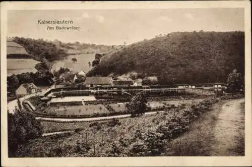 Ak Kaiserslautern in Rheinland Pfalz, Am Badeweiher, Berge