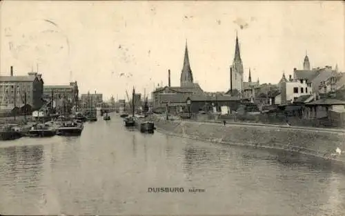 Ak Duisburg im Ruhrgebiet, Hafen