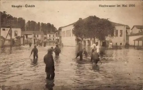 Ak Skopje Üsküb Mazedonien, Hochwasser Mai 1916