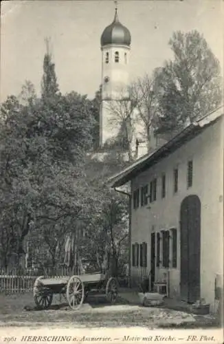 Ak Herrsching am Ammersee, Motiv mit Kirche