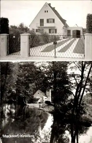 Ak Stockdorf Krailling Gauting in Oberbayern, Haus, Kapelle am Wasser