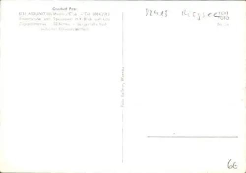 Ak Aidling Riegsee in Oberbayern, Gasthof Post, Innenansicht