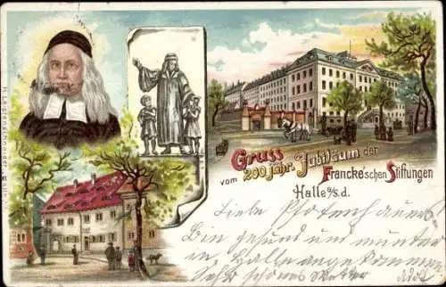 Litho Halle an der Saale, 200 jähriges Jubiläum der Francke'schen Stiftungen