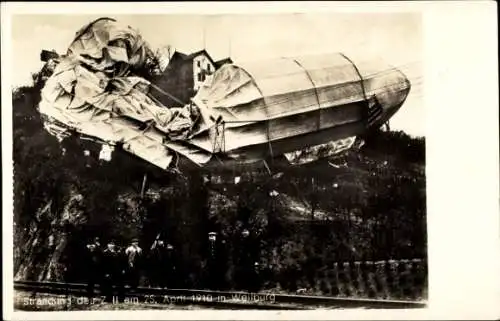 Ak Weilburg an der Lahn Hessen, Strandung des Z II 1910, Zeppelin