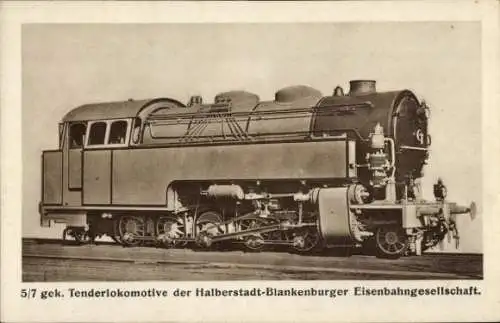 Ak Deutsche Eisenbahn, Tenderlokomotive der Halberstadt-Blankenburger Eisenbahngesellschaft