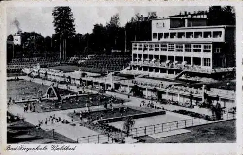 Ak Głuchołazy Zdrój Bad Ziegenhals Schlesien, Waldbad, Freibad, Wasserrutsche