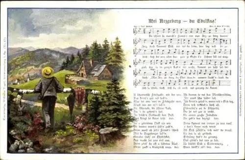 Lied Ak Vogel, Wilhelm, Mei Arzgeberg du Edelstaa, Volkslied, Carl Bestler, Erzgebirge