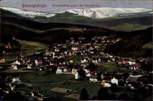 Ak Karpacz Krummhübel Riesengebirge Schlesien, Blick gegen die Teichränder