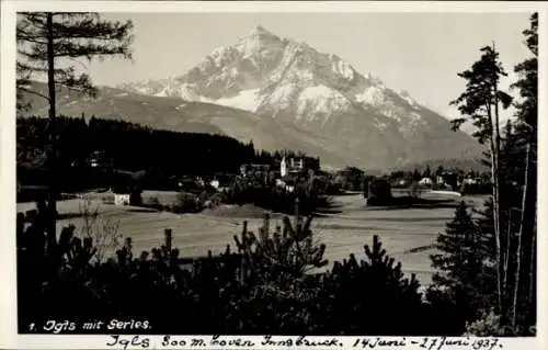 Ak Igls Innsbruck in Tirol, Panorama, Serles