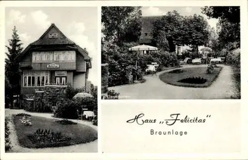 Ak Braunlage im Oberharz, Haus Felicitas, Garten, Sonnenschirme