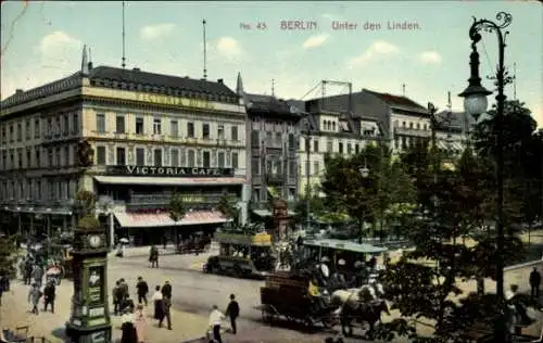 Ak Berlin Mitte, Unter den Linden, Victoria Café