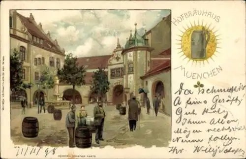 Künstler Litho München Bayern, Hofbräuhaus