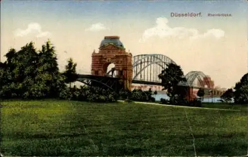 Ak Düsseldorf am Rhein, Rheinbrücke
