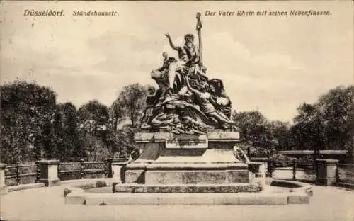 Ak Düsseldorf am Rhein, Ständehausstraße, Der Vater Rhein mit seinen Nebenflüssen