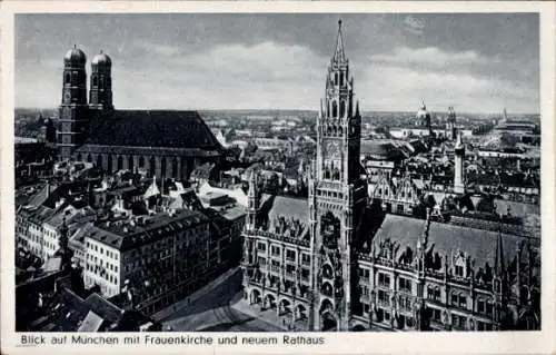 Ak München, Frauenkirche, neues Rathaus