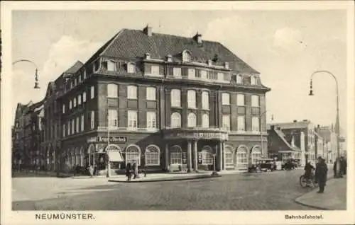 Ak Neumünster in Holstein, Bahnhofshotel