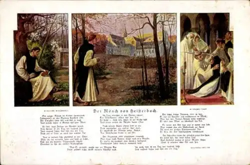 Künstler Ak Königswinter, Der Mönch von Heisterbach, Wolfgang Müller, Kloster Heisterbach