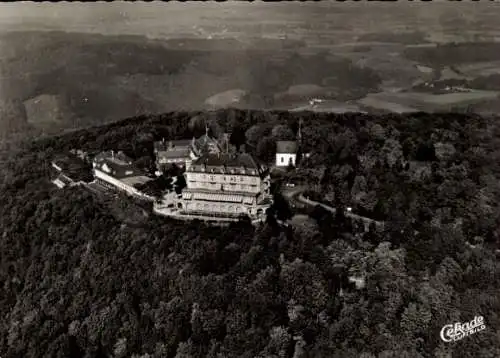 Ak Königswinter am Rhein, Petersberg, Berghotel, Fliegeraufnahme