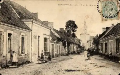 Ak Beaufay Sarthe, Rue de l'Eglise