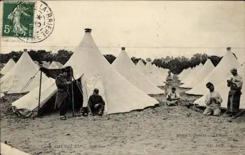 Ak Camp d'Auvours Champagné Sarthe, Vue générale des Tentes dans le Camp