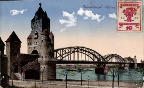 Ak Mainz am Rhein, Kaiserbrücke