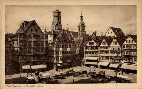 Ak Stuttgart in Württemberg, Marktplatz