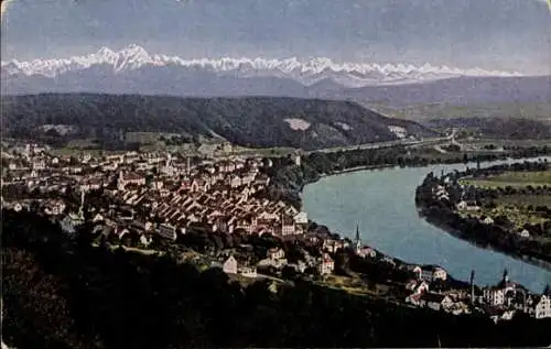 Ak Waldshut Tiengen am Hochrhein Baden Wüttemberg, Säntis, Panorama