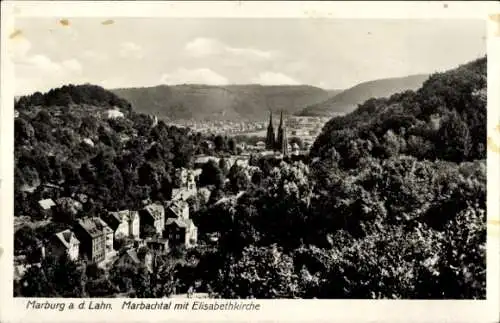 Ak Marburg an der Lahn, Marbachtal, Elisabethkirche