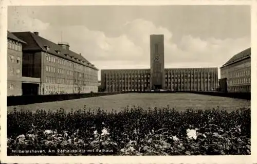 Ak Wilhelmshaven, Rathausplatz mit Rathaus