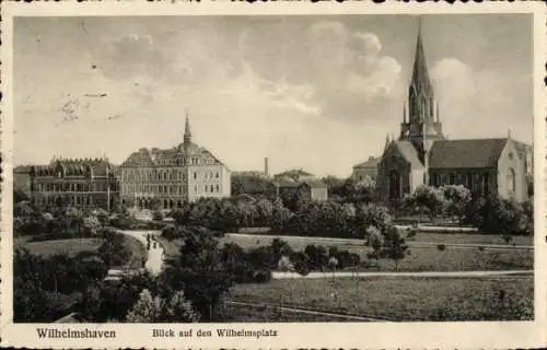 Ak Wilhelmshaven an der Nordsee, Wilhelmsplatz, Kirche