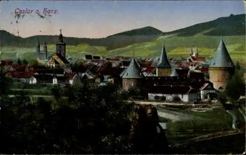 Ak Goslar am Harz, Teilansicht