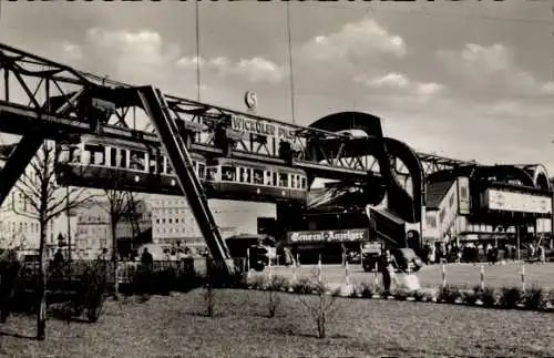 Ak Barmen Wuppertal, Alter Markt, Schwebebahn, Reklame, General Anzeiger