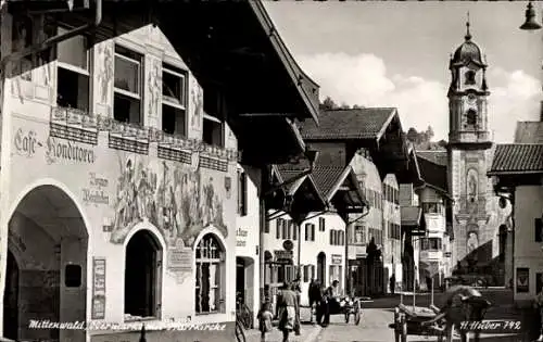 Ak Mittenwald in Oberbayern, Obermarkt