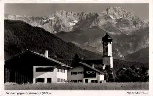 Ak Farchant Oberbayern, Dreitorspitze, Kirche