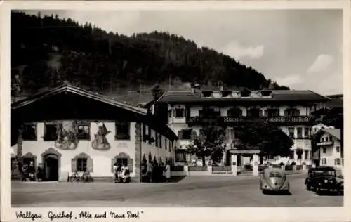 Ak Wallgau Oberbayern, Gasthof Alte und Neue Post