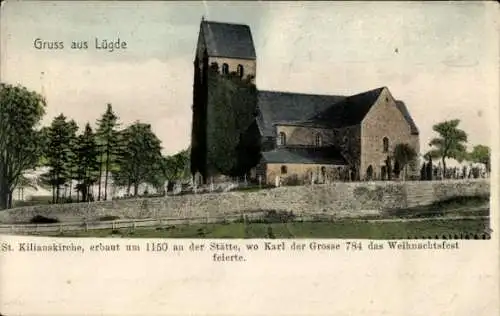 Ak Lügde im Weserbergland, St. Kilianskirche