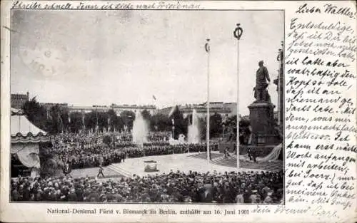 Ak Berlin Tiergarten, National-Denkmal Fürst von Bismarck, Enthüllung 1901