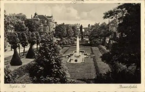 Ak Krefeld am Niederrhein, Bismarckplatz