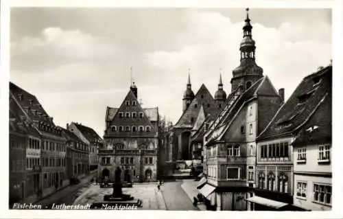 Ak Lutherstadt Eisleben, Marktplatz