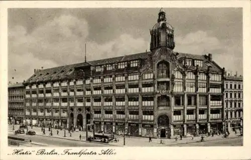 Ak Berlin Friedrichshain, Hertie Waren- und Kaufhaus G.m.b.H., Frankfurter Allee 5-7