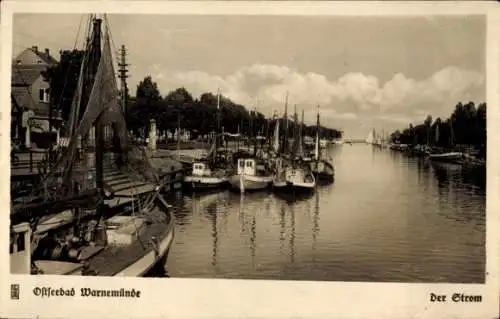 Ak Ostseebad Warnemünde Rostock,, Segelboote, Der Strom