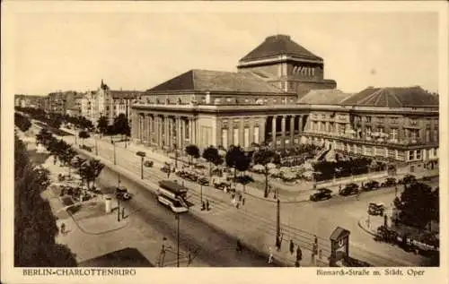 Ak Berlin Charlottenburg, Bismarckstraße, Städtische Oper