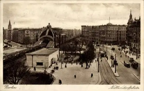 Ak Berlin Schöneberg, Nollendorfplatz mit Hochbahn, Straßenbahn