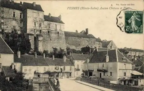 Ak Pesmes Haute Saône, Schloss, Ort