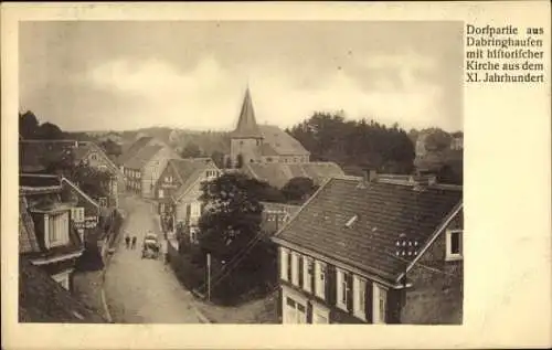 Ak Dabringhausen Wermelskirchen im Bergischen Land, Dorfpartie, historische Kirche