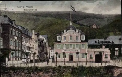 Ak Alf an der Mosel, Brückenstraße, Hotel zur Post