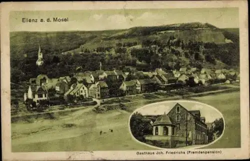 Ak Ellenz Poltersdorf an der Mosel, Gesamtansicht, Gasthaus Joh. Friedrichs