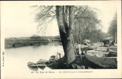 Ak Joinville le Pont Val de Marne, Le Tour de Marne, Boote